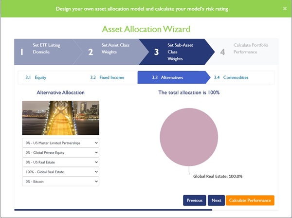 Alternative ETFs - asset allocation model